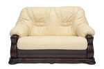 Диван 2-х местный из натуральной кожи «Гольцмаер» (Golzmayer) (Бежевая натуральная кожа)