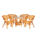 Комплект для отдыха «Пеланги» (Pelangi 02/15 со стеклянной столешницей, без подушек) натуральный ротанг (Honey (мёд)