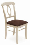 Стул с мягким сиденьем «Наполеон» (NAPOLEON) (Античный белый/Тёмный дуб)