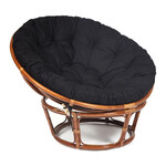 Кресло из ротанга  «Папасан» (Papasan 23/01 Pecan орех) + Подушка (ткань черная)