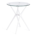 Стол PARNAVAZ (mod. 29) пластик/стекло,  60 x 60 x 70,5 см, White (белый) 11954