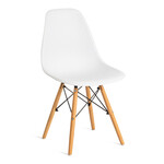 Стул CINDY (EAMES) (mod. 1801) дерево бук/металл/сиденье пластик, 45 х 40 х 82 см, White (белый)