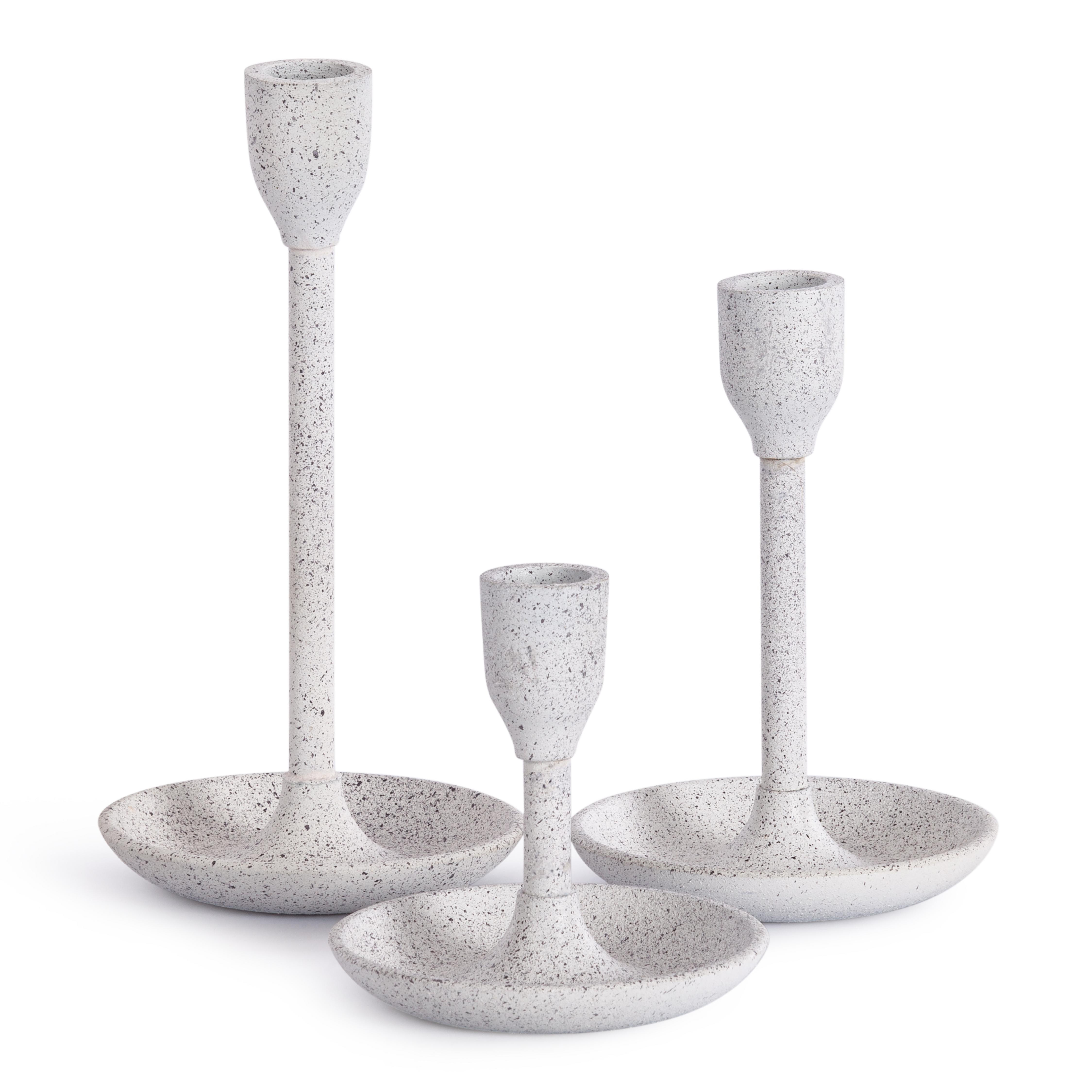 Набор подсвечников Secret De Maison KLEV ( mod. LS-0072 )  металл: аллюминий, 10 х 10 х 20см, 10 х 10 х 15 см, 10 х 10 х 12 см, серебряный