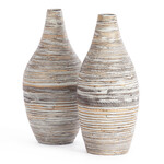 Набор ваз Secret De Maison VITA ( mod. LS-0183 )  бамбук,  25 х 25 х 50 см , 22 х 22 х 45 см, серый/бежевый