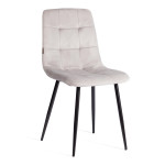 Стул CHILLY (mod. JSC-220) вельвет/металл, 44,5х52,5х88 см, Light grey (светло-серый) HLR14 / черный