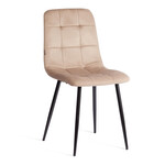 Стул CHILLY (mod. JSC-220) вельвет/металл, 44,5х52,5х88 см, Beige (бежевый) HLR8 / черный
