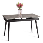 Стол обеденный Lord grey (mod.John table) столешница керамика (глянцевая) / опоры металл, серый/чёрный, 30х120х30 см
