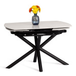 Стол обеденный Winston (mod.LDT-507 OKT-2462) столешница керамика (глянцевая) / опоры металл, белый/черный, 30х120х30 см