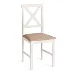 Стул обеденный Хадсон/Hudson  дерево гевея/мдф, ivory white (слоновая кость), ткань кор.-зол. (1505-9), 44x42x89 см