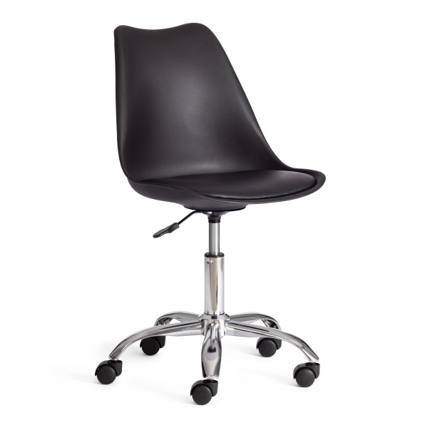 Офисное кресло TULIP (mod.106-1) металл/пластик/PU, 58 x 47 x 97см, Black (черный) / Chrome (хром)