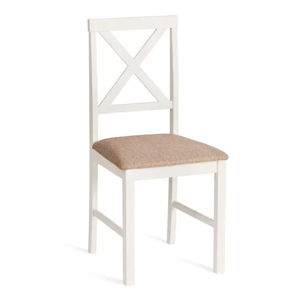 Стул обеденный Хадсон/Hudson  дерево гевея/мдф, ivory white (слоновая кость), ткань кор.-зол. (1505-9), 44x42x89 см