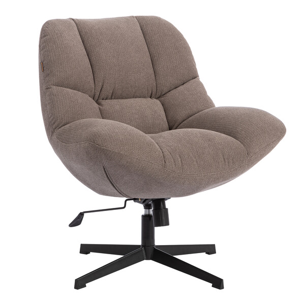 Кресло лаунж Relax/Релакс с пуфом велюр/букле (HYP), светло-серый