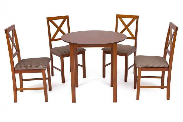 Обеденный комплект «Ватсон» (Watson) (стол + 4 стула) (Красный дуб)