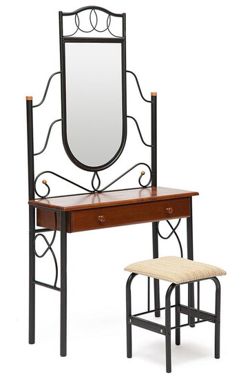 Туалетный столик с пуфом FD-215 (Красный дуб)