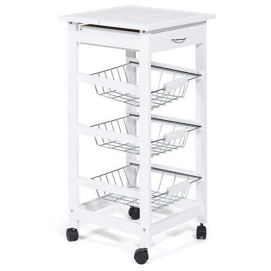 Столик передвижной кухонный разделочный (mod. JW3-2014-1) (Белый)