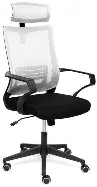 Кресло компьютерное TetChair «Mesh-4HR» (Чёрн.+серая ткань)