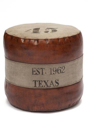 Пуф Secret De Maison «Техас» (Texac) 8030 с отделкой из натуральной кожи (Коричневый «Лофт»)