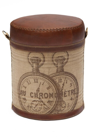 Пуф Secret De Maison «Хроно» (Chrono) 6409 с отделкой из натуральной кожи (Коричневый «Лофт»)