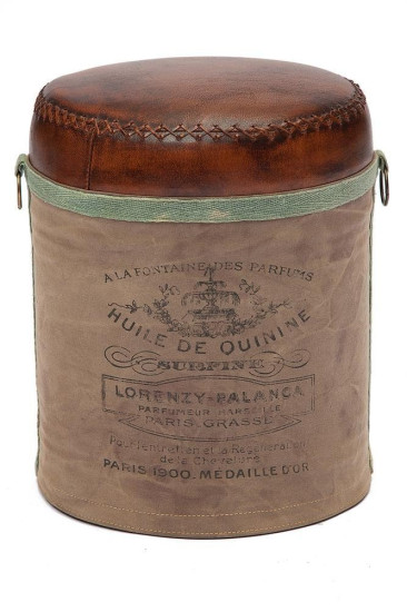 Пуф Secret De Maison «Шаель» (Chapelle) 6400 с отделкой из натуральной кожи (Коричневый «Лофт»)