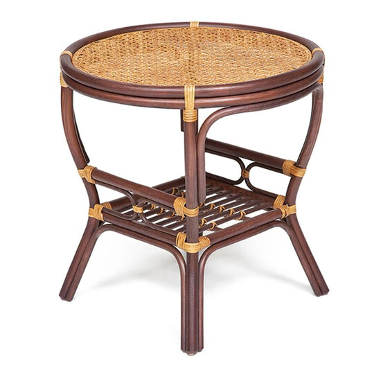 Стол кофейный «Pelangi» (Пеланги орех) из натурального ротанга (Pecan (орех)