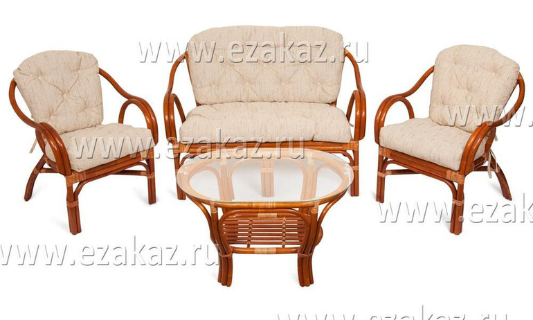 Комплект для отдыха «Энжи» (Anggi) натуральный ротанг (Pecan (орех)