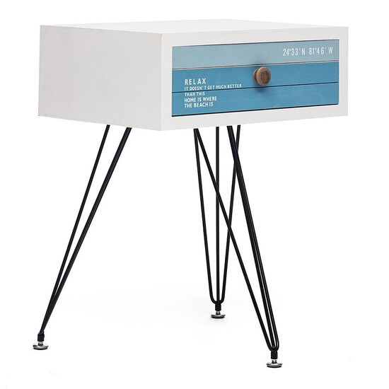 Тумба с 1-м ящиком Secret De Maison «Mediterranean» (mod. 63606) (Белый+Голубой)