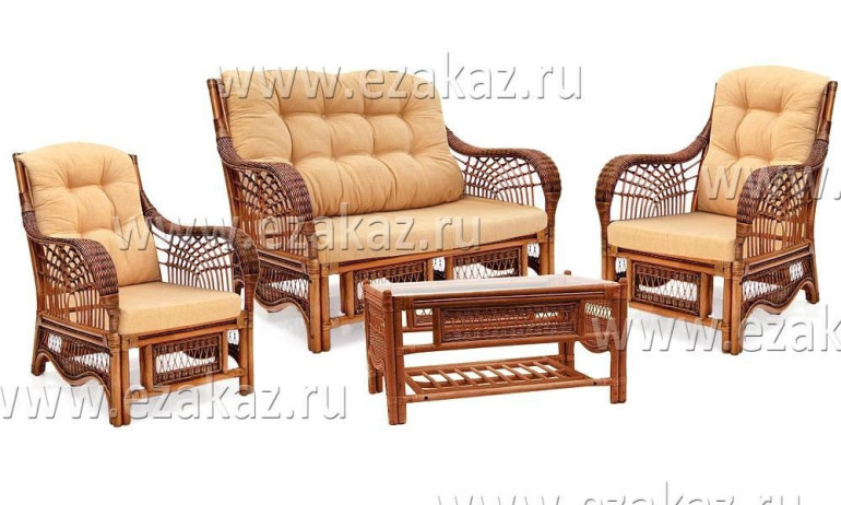 Комплект для отдыха «Эспрессо» (Espresso) натуральный ротанг (Коричневый Espresso)