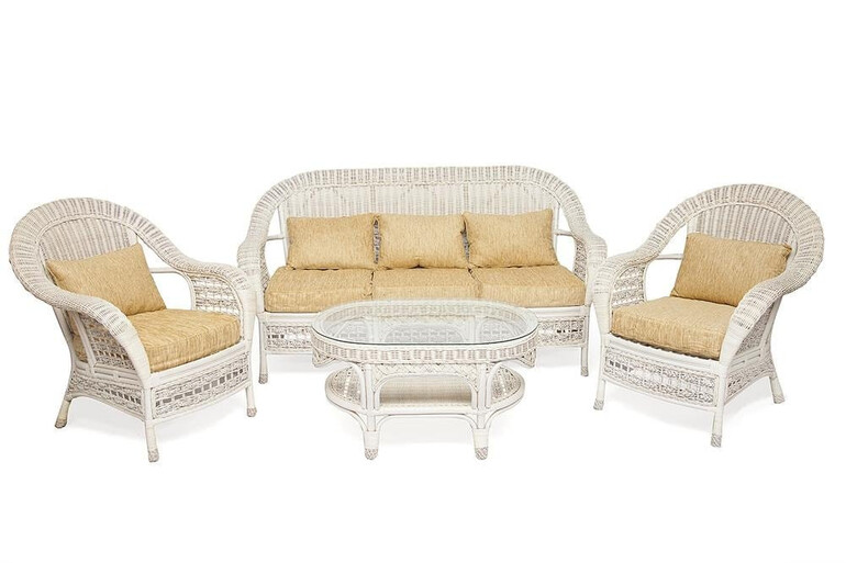 Комплект для отдыха «Тиффани» (Tiffany) натуральный ротанг (White matted)