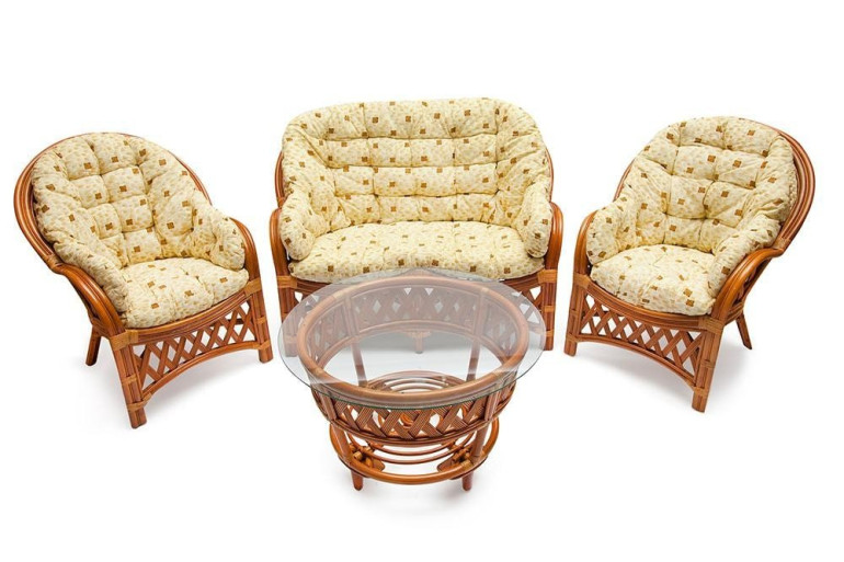 Комплект для отдыха «Черчилль» (Chorchill) натуральный ротанг (Cognac (коньяк)