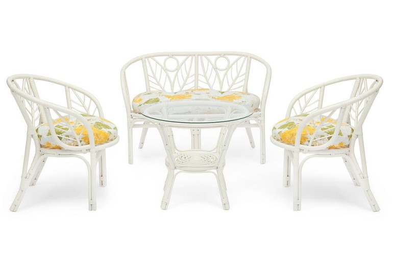 Комплект для отдыха «Корсика» (Corsica) натуральный ротанг (Белый)