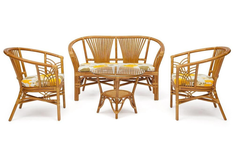 Комплект для отдыха «Атланта» (Atlanta) натуральный ротанг (Honey (мёд)