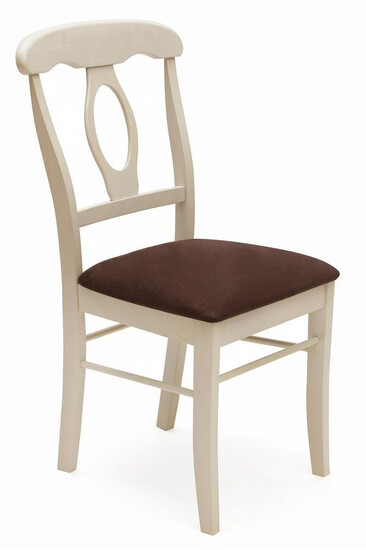 Стул с мягким сиденьем «Наполеон» (NAPOLEON) (Античный белый/Тёмный дуб)