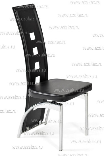 Стул обеденный F131-3 (Искусственная чёрная кожа)