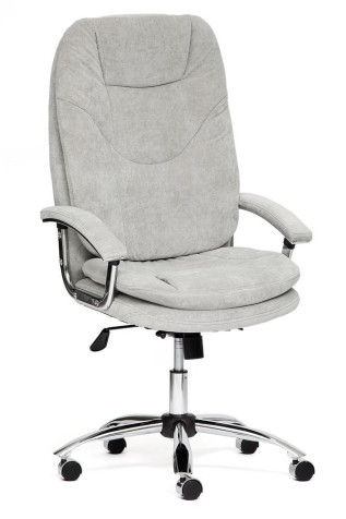 Кресло «Softy Lux chrome mirage grey» (Софти Люкс хром) (Серая ткань «Mirage grey»)