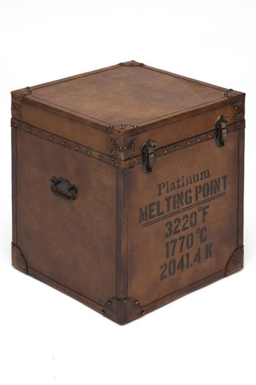 Столик-сундук Secret De Maison «Нассау» (Nassau) 2008 из натуральной кожи (Античный светлый)