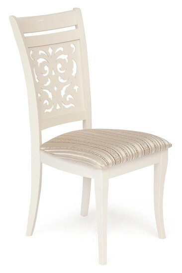 Стул с мягким сиденьем «Сиена» (Siena SA-SC) (butter white (слоновая кость), ткань бежевая, рисунок золотистый (180-9))