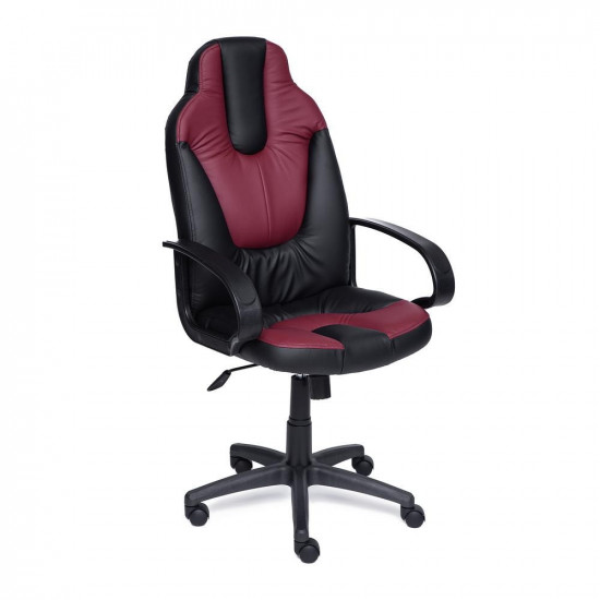 Кресло компьютерное «Neo 1» (Чёрно-бордовая искусственная кожа)
