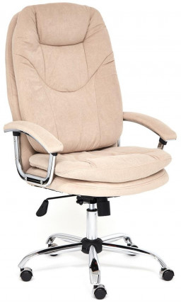 Кресло офисное TetChair «Softy Lux» (флок, бежевый)