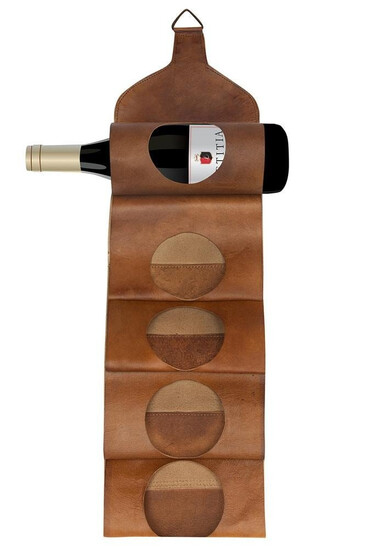 Бутылочница Secret De Maison «Bandoleer» (mod. 501)  из натуральной кожи (кожа буйвола, коричневый)