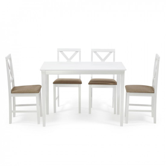 Обеденный комплект эконом «Hudson Dining Set» (стол + 4 стула) (Pure white)