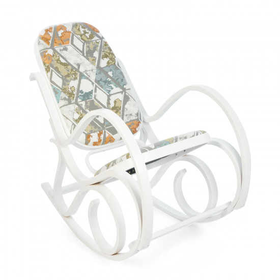 Кресло-качалка (mod. AX3002-2) (Белый/ткань орнамент)