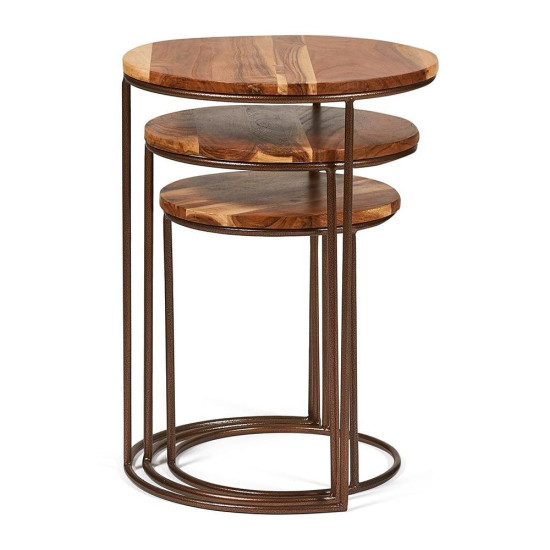 Столик журнальный «Ironman» (комплект из 3 шт)- 7610 (Натуральный)