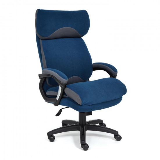 Кресло офисное «Duke» (флок/ткань синий/серый)