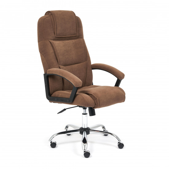 Кресло офисное TetChair «Bergamo» (хром) (флок , коричневый, 6)