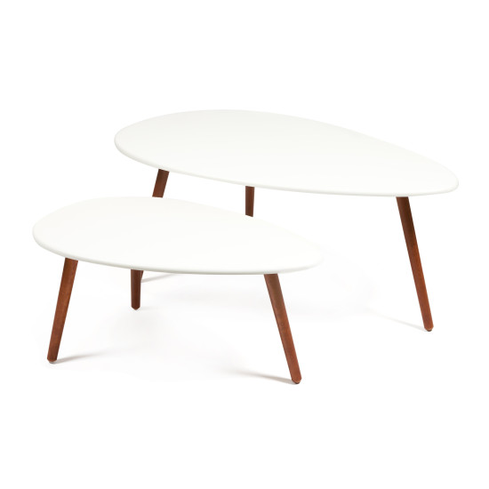 Стол журнальный «Hampton» (белый/орех)