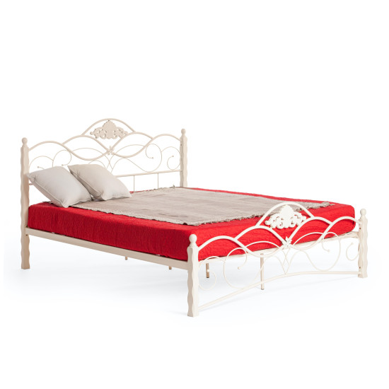 Кровать «Canzona» белая + основание из деревянных ламелей (160 см x 200 см), белый (butter white)
