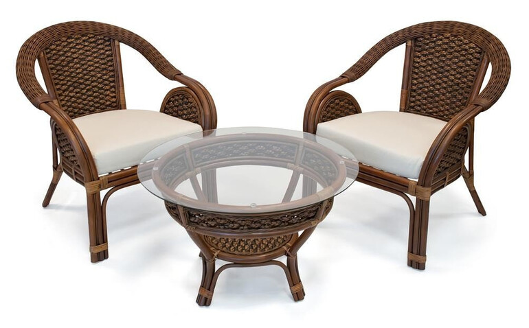 Комплект для отдыха «Шератон» (Sheraton) натуральный ротанг (Античный орех)