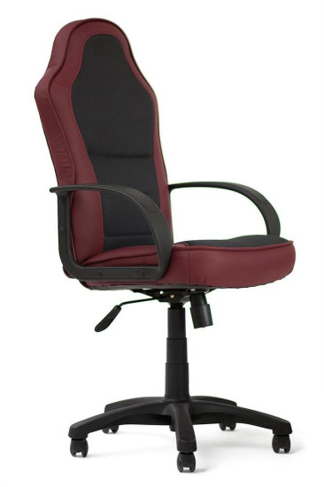 Кресло «Каппа» (Kappa) (Искусственная бордовая кожа+серая ткань)