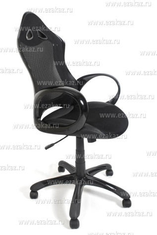 Кресло «Сохо» (Soho) (Черная искусственная кожа + сетка)