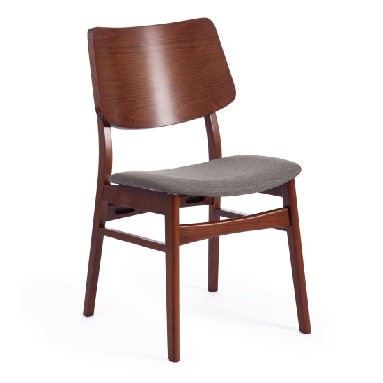 Стул мягкое сиденье LORD (Лорд) коричневый, сиденье ткань (серый)